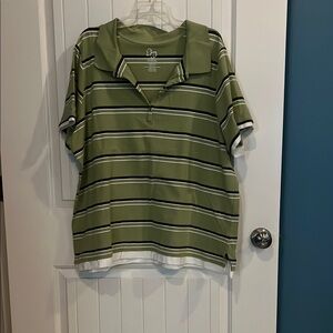 Fashion Bug Green Striped Tunic Top